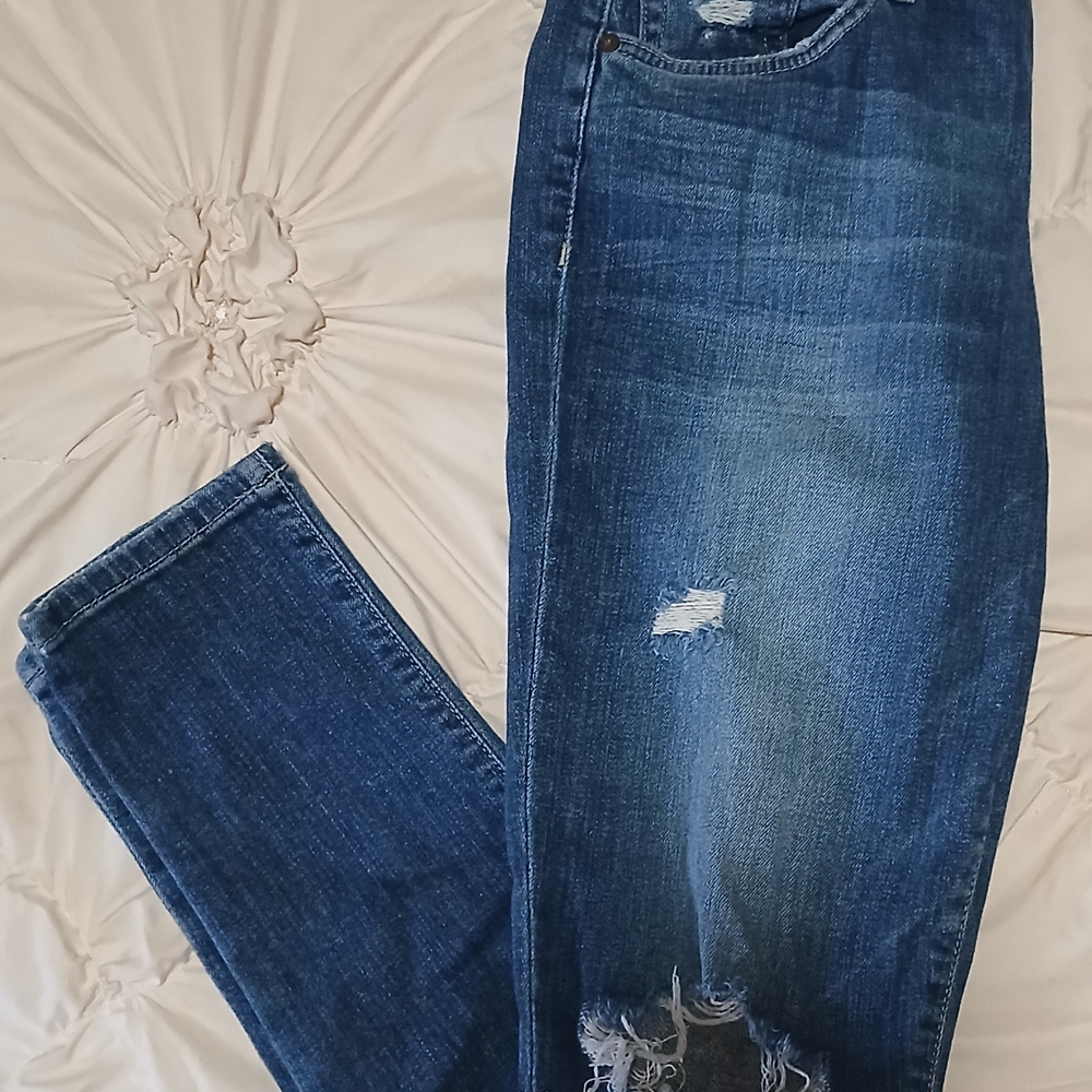 Joes Distressed Straight Leg Anckle Jeans